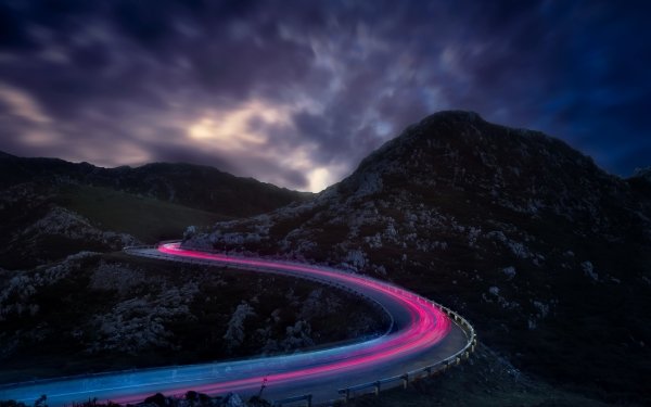 Photography Time-lapse Night Light Road HD Wallpaper | Background Image