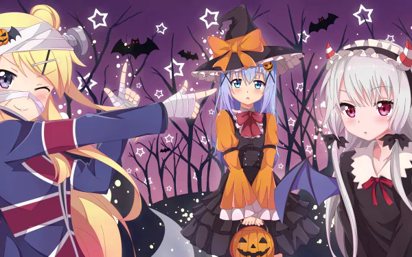 Sophie Twilight Karen Kujou Chino Kafū Tonari no Kyuuketsuki-san Kin-iro Mosaic Is the Order a Rabbit Anime crossover HD Desktop Wallpaper | Background Image