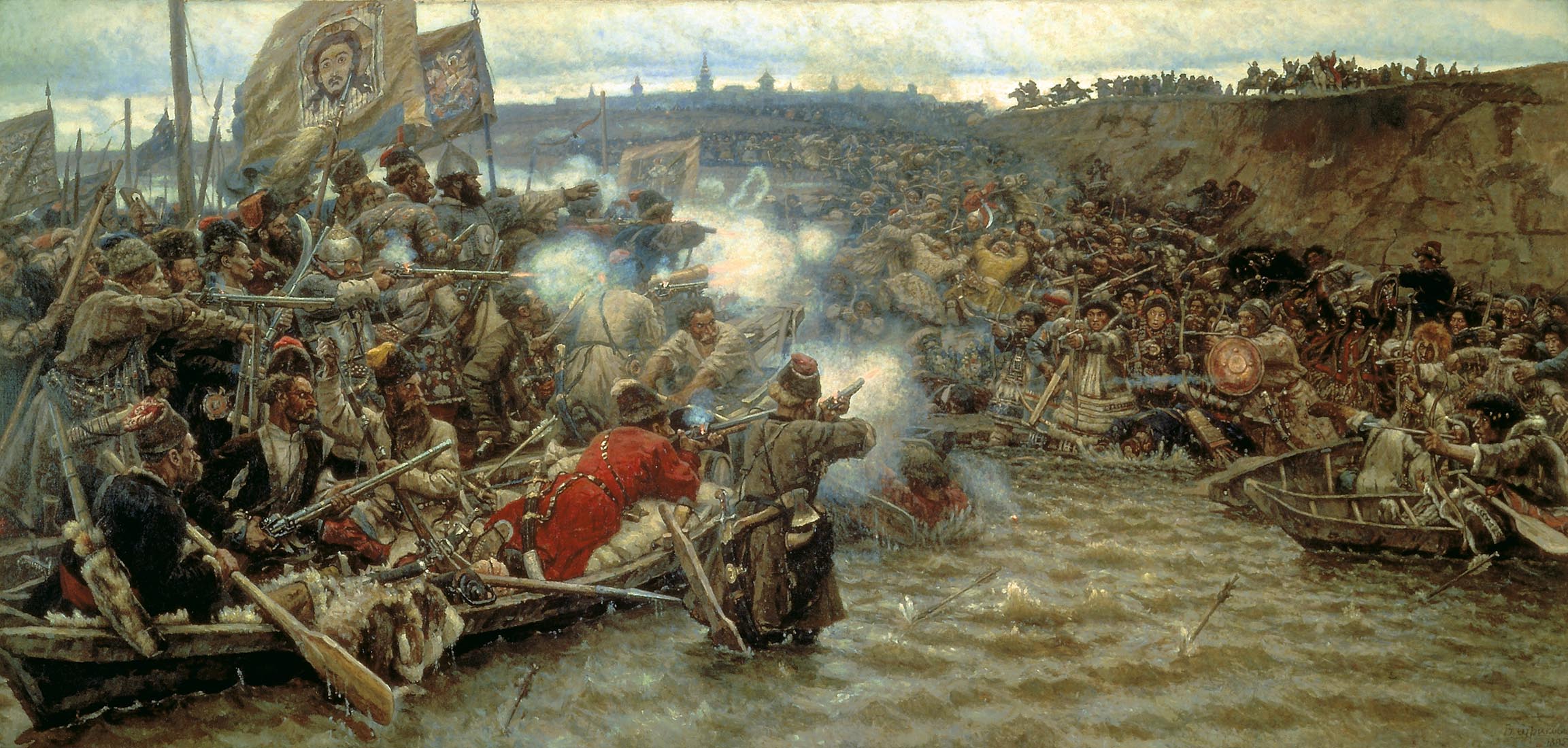Surikov's breathtaking battle scene wallpaper