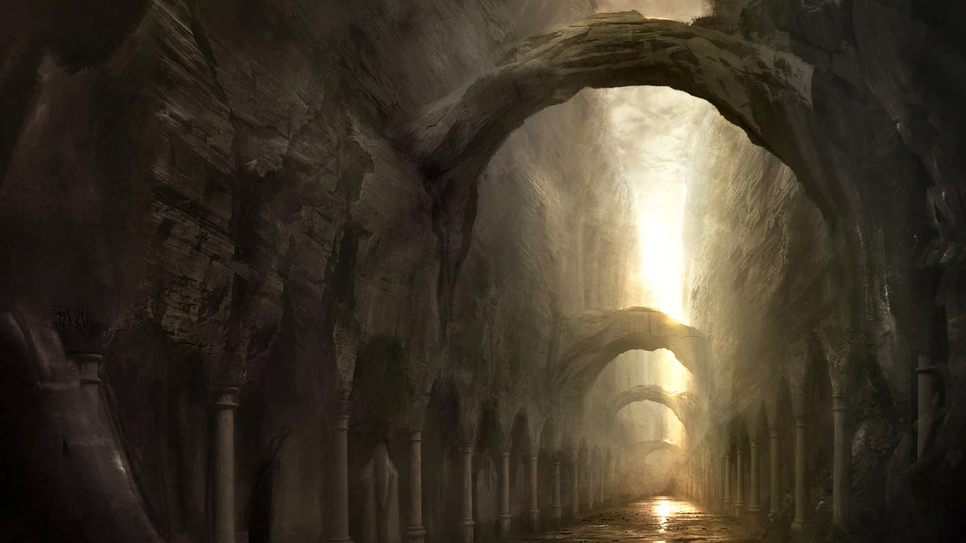 Misty Corridor Full HD Wallpaper and Background Image | 1920x1080 | ID