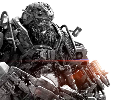 HD PC desktop wallpaper featuring Hound from the movie Transformers: The Last Knight, showcasing the detailed robotic design in a dynamic close-up.
