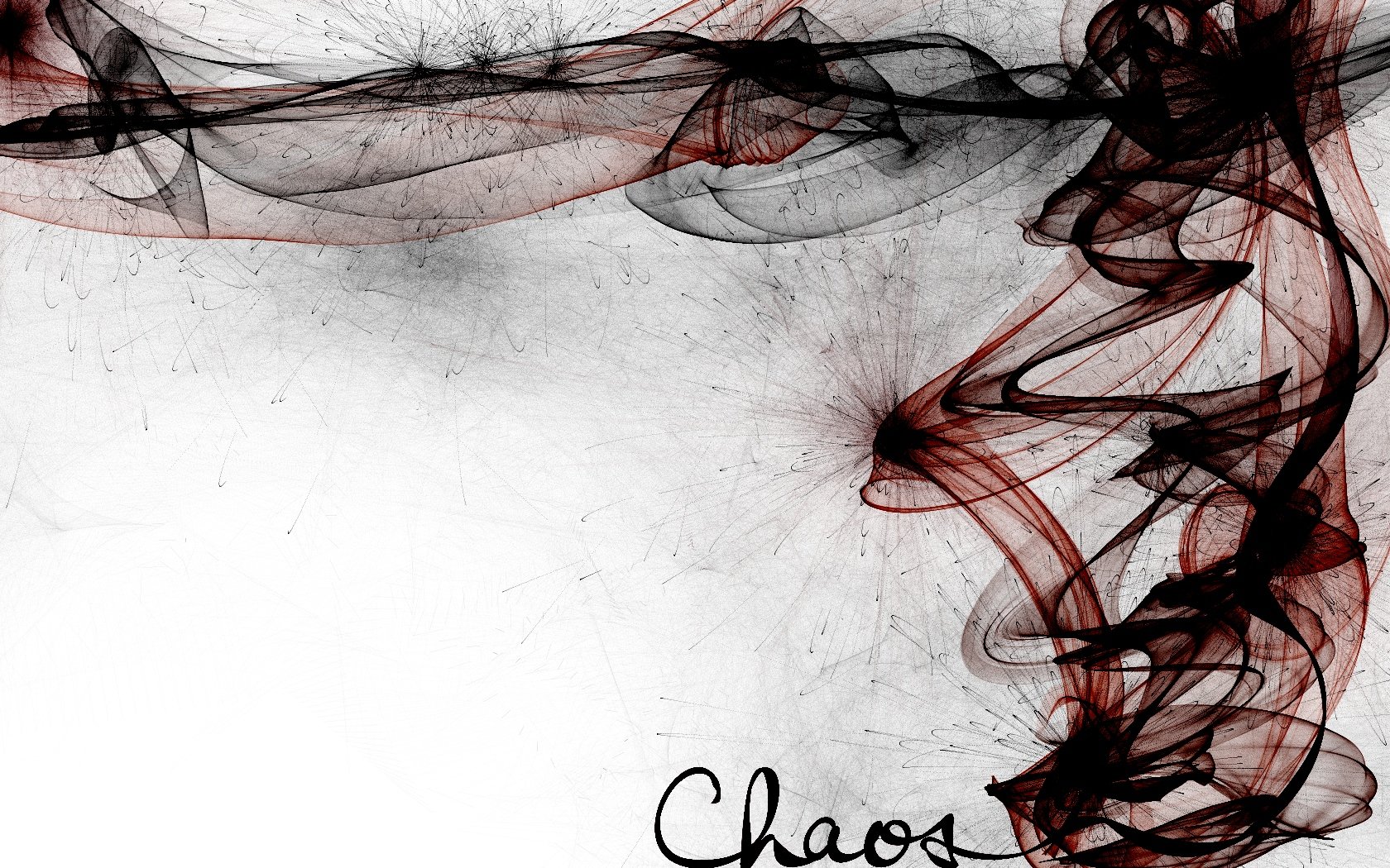 Abstract red and black waveforms flow artistically across a light background, creating a dynamic and chaotic HD PC desktop wallpaper design.