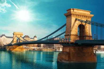 Danube Budapest bridge Hungary man made Chain Bridge HD Desktop Wallpaper | Background Image