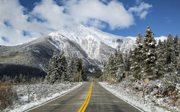 Man Made Road Nature Winter Mountain HD Wallpaper | Background Image