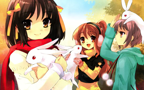Mikuru Asahina Yuki Nagato Haruhi Suzumiya Anime The Melancholy of Haruhi Suzumiya HD Desktop Wallpaper | Background Image