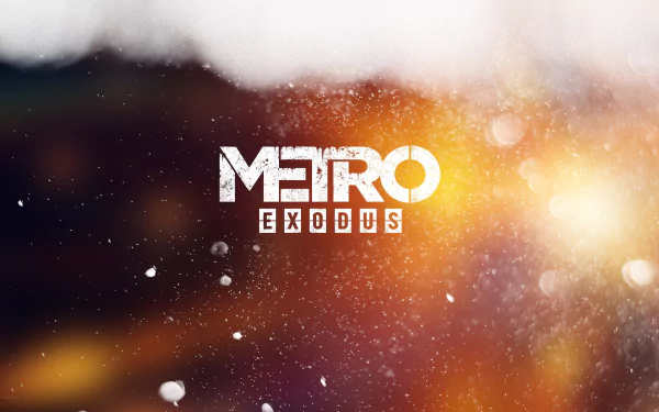 Metro Exodus logo displayed with a vibrant, blurred background in stunning 8K Ultra HD, designed as a PC desktop wallpaper and background for the video game.