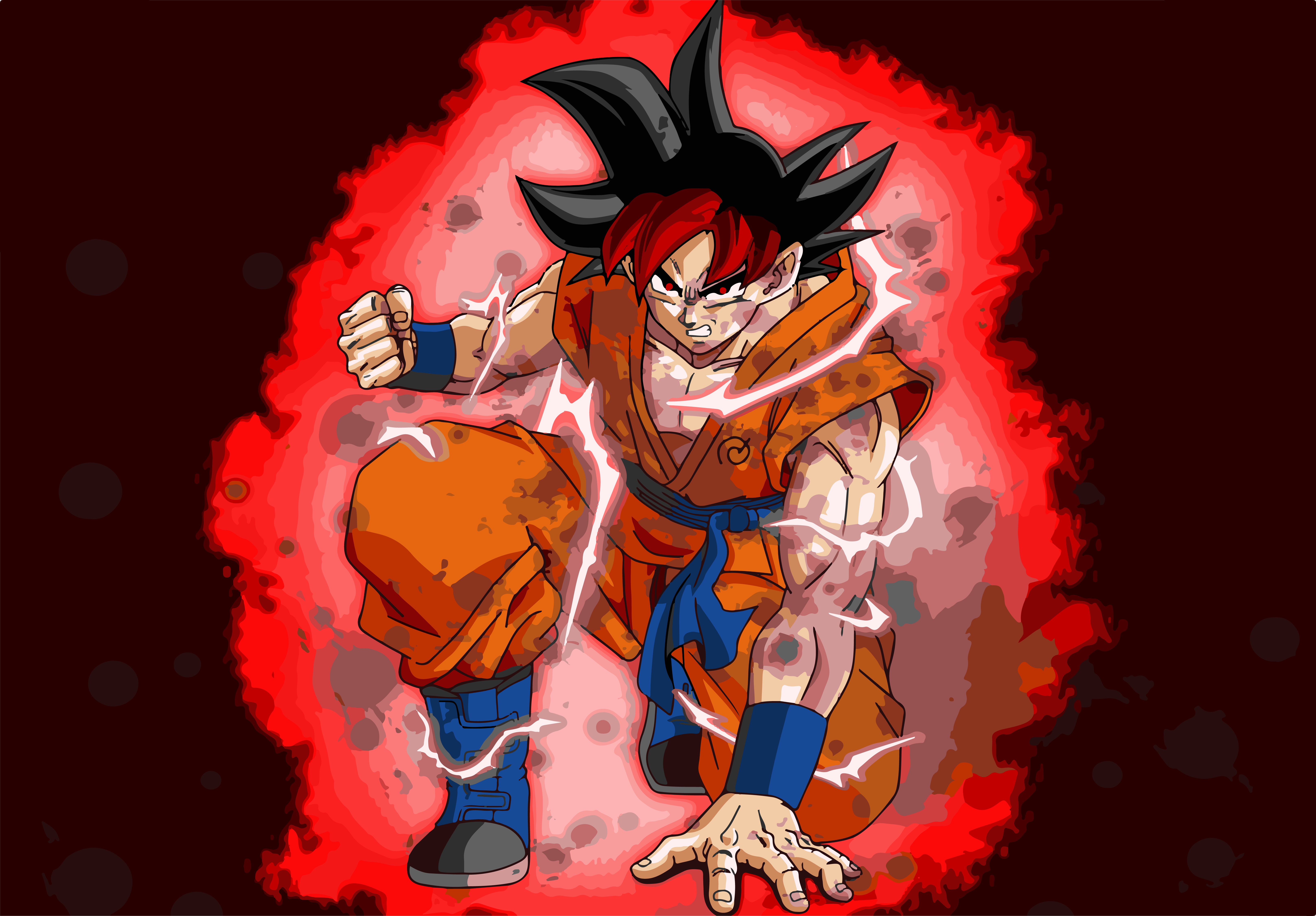 goku super saiyan god mode wallpaper