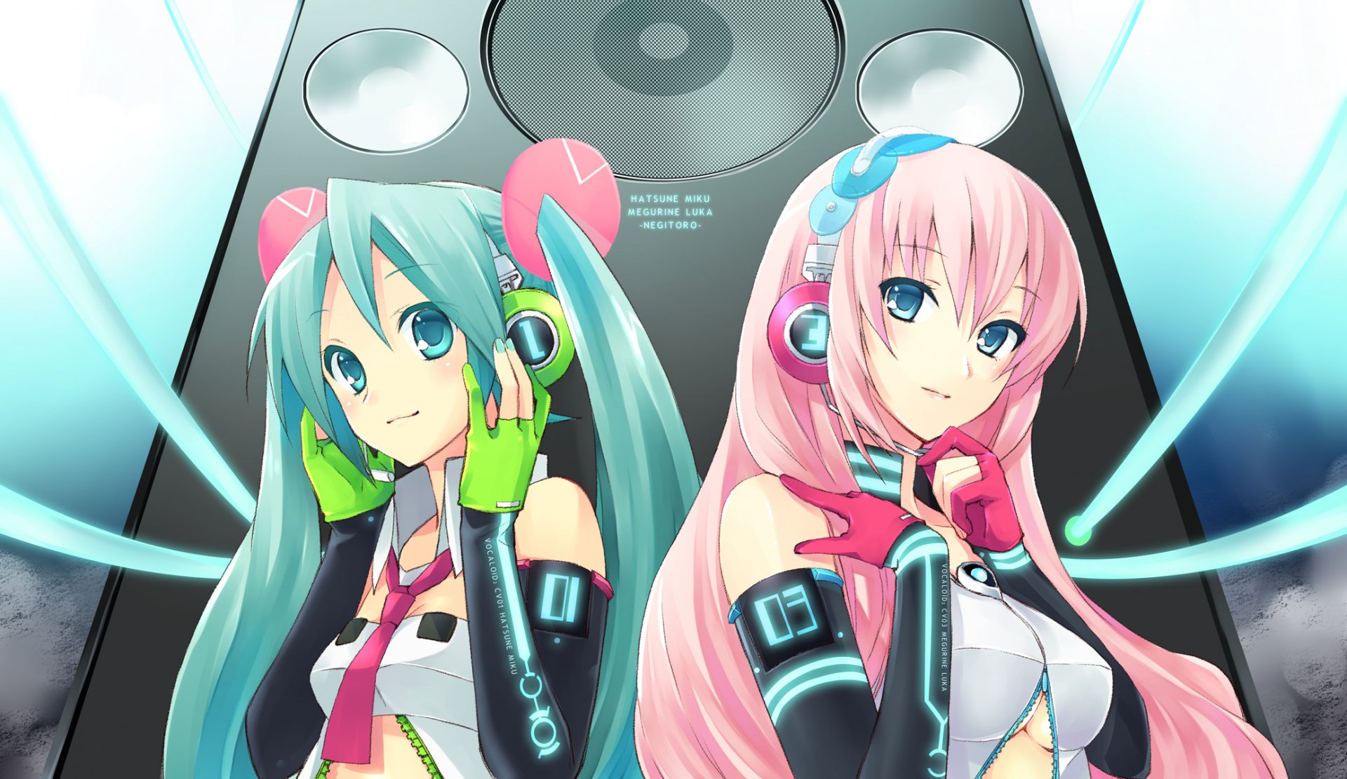 Vocaloid Vibes: Luka Megurine & Hatsune Miku HD Wallpaper