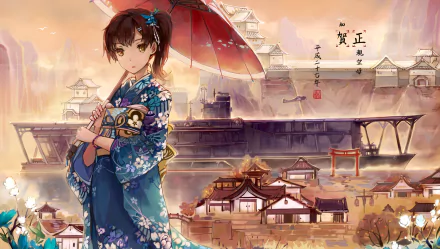 Kaga (Kancolle) Anime Kantai Collection HD Desktop Wallpaper | Background Image