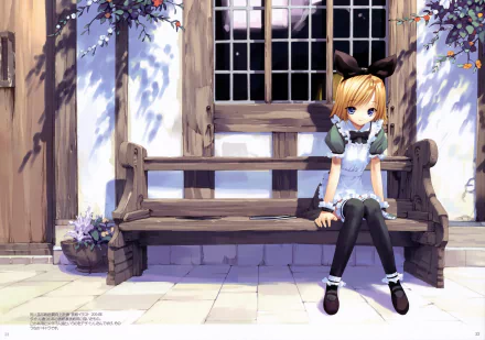 smile blue eyes apron blonde short hair Anime Original HD Desktop Wallpaper | Background Image