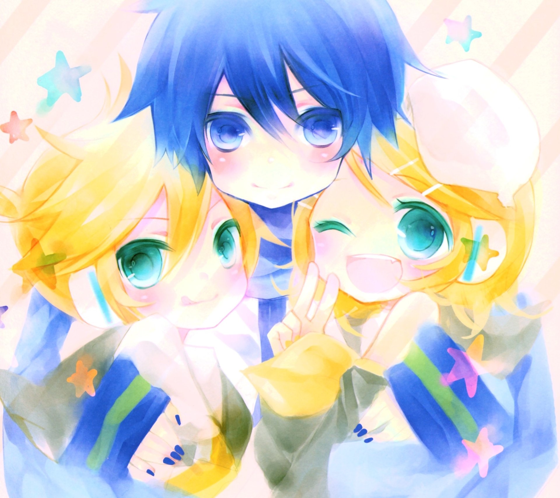 Download Kaito (Vocaloid) Len Kagamine Rin Kagamine Anime Vocaloid HD Wallpaper by Shimeko