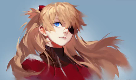HD PC desktop wallpaper featuring Asuka Langley Sohryu from the anime Evangelion: 3.0 You Can (Not) Redo with flowing hair and a confident expression.