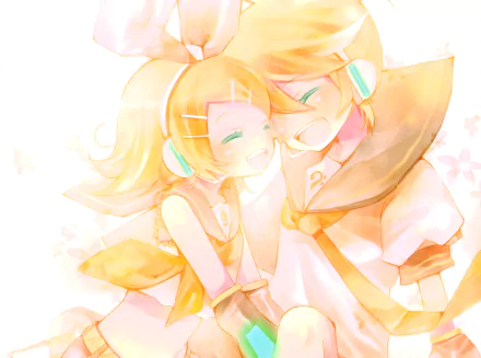 Rin Kagamine Len Kagamine Anime Vocaloid HD Desktop Wallpaper | Background Image