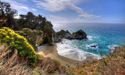 horizon coast California pacific ocean ocean seascape nature beach HD Desktop Wallpaper | Background Image