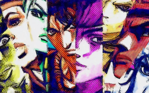 Johnny Joestar Giorno Giovanna Jolyne Cujoh Josuke Higashikata Joseph Joestar Jonathan Joestar Jotaro Kujo Anime Jojo's Bizarre Adventure HD Desktop Wallpaper | Background Image