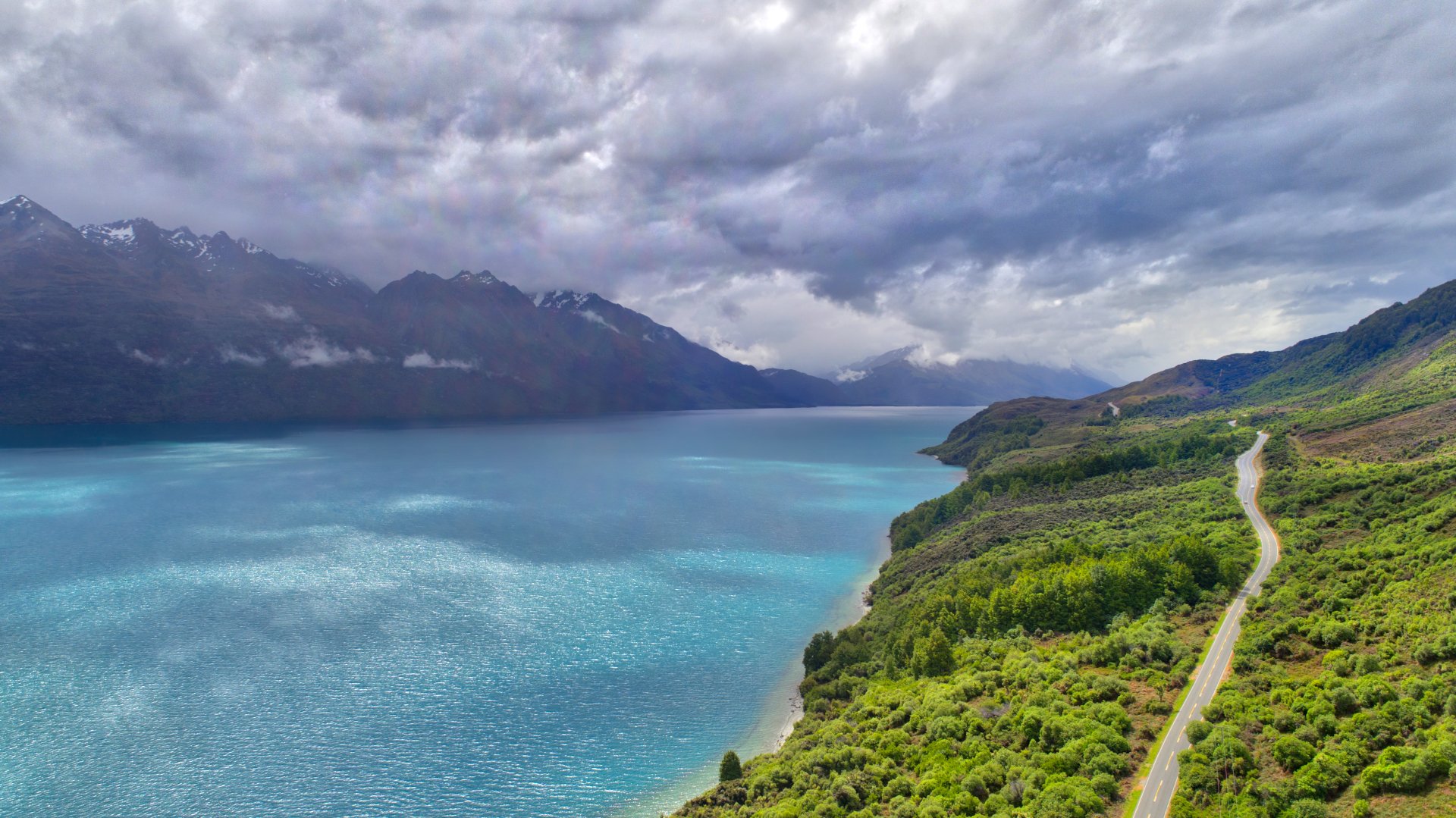 Download Landscape New Zealand Cloud Highway Mountain Lake Nature Lake Wakatipu 4k Ultra HD Wallpaper