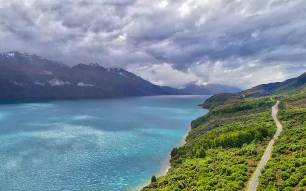 landscape New Zealand cloud highway mountain lake nature lake wakatipu HD Desktop Wallpaper | Background Image