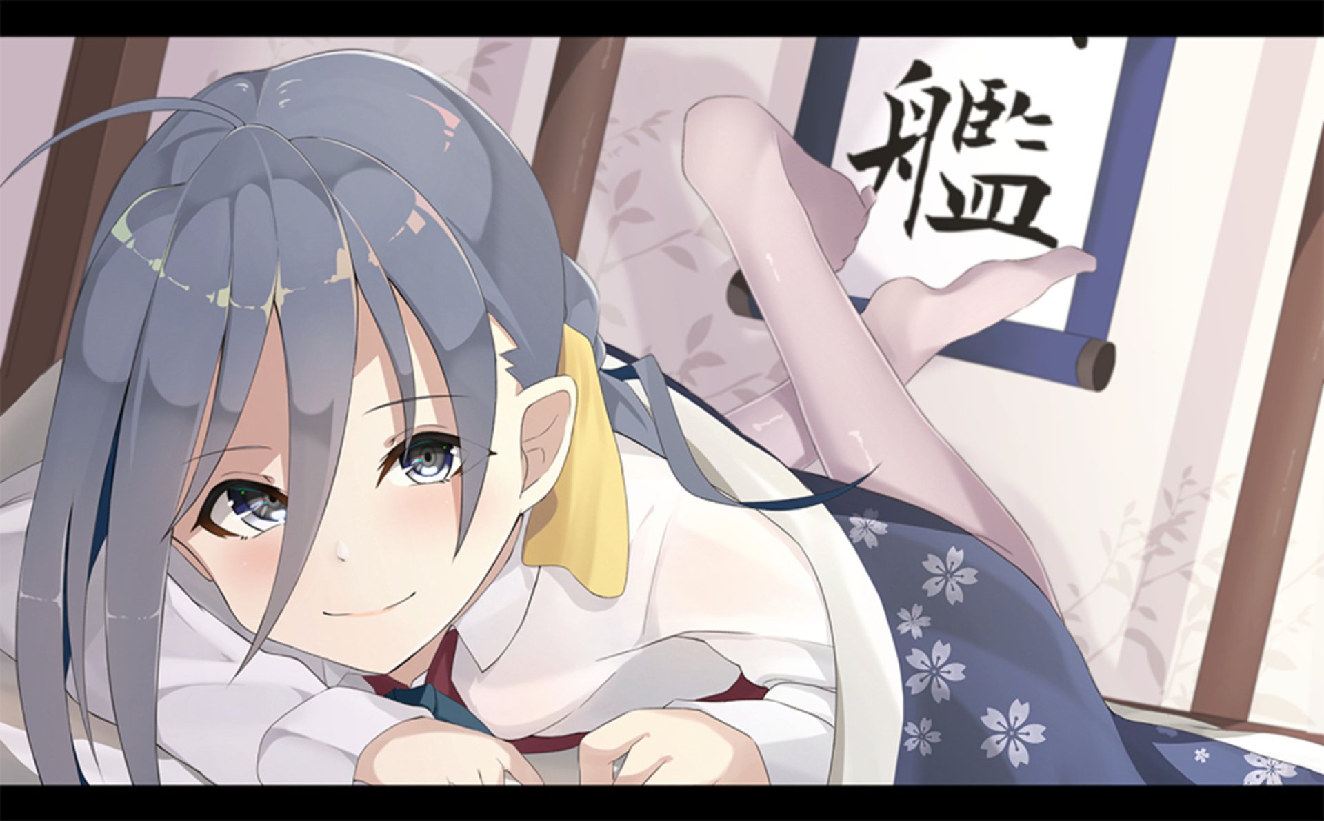 Download Kiyoshimo (Kancolle) Blue Eyes Blue Hair Long Hair Anime Kantai Collection HD Wallpaper by しろさわ