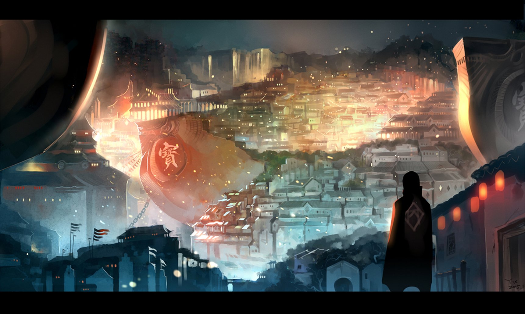 Download City Light Night Anime Original Anime Night Anime City Wallpaper by 夕食