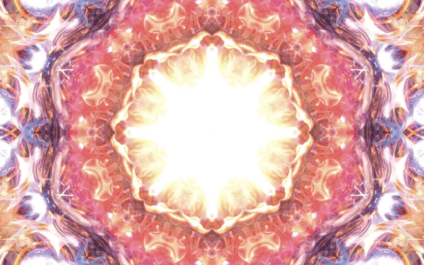 Bright yellow abstract mandala pattern featuring vivid colors and intricate designs, creating a striking visual effect for a HD desktop wallpaper.
