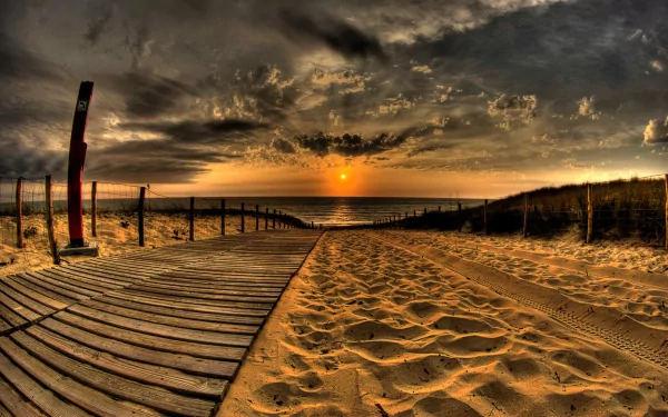 sand sun fence cloud sunset water earth photography beach HD Desktop Wallpaper | Background Image