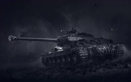 HD desktop wallpaper of a tank from the video game World of Tanks, set against a dark and dramatic background.