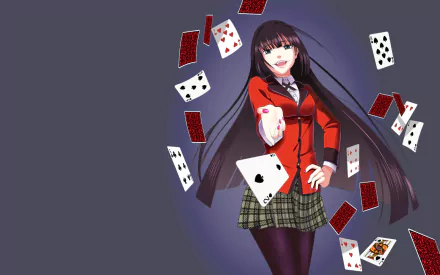Yumeko Jabami Anime Kakegurui HD Desktop Wallpaper | Background Image