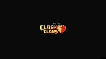 HD desktop wallpaper featuring the Clash of Clans logo on a black background.