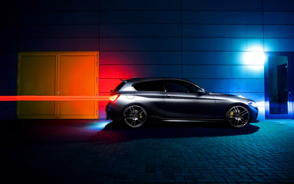 night silver car compact car car BMW vehicle BMW 1 Series HD Desktop Wallpaper | Background Image