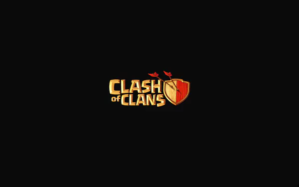 HD desktop wallpaper featuring the Clash of Clans logo on a black background.