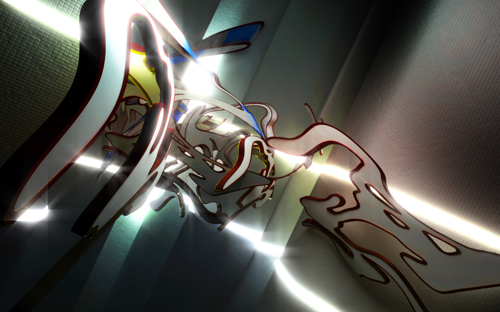 Unconventional lighting creates a unique and captivating desktop wallpaper.