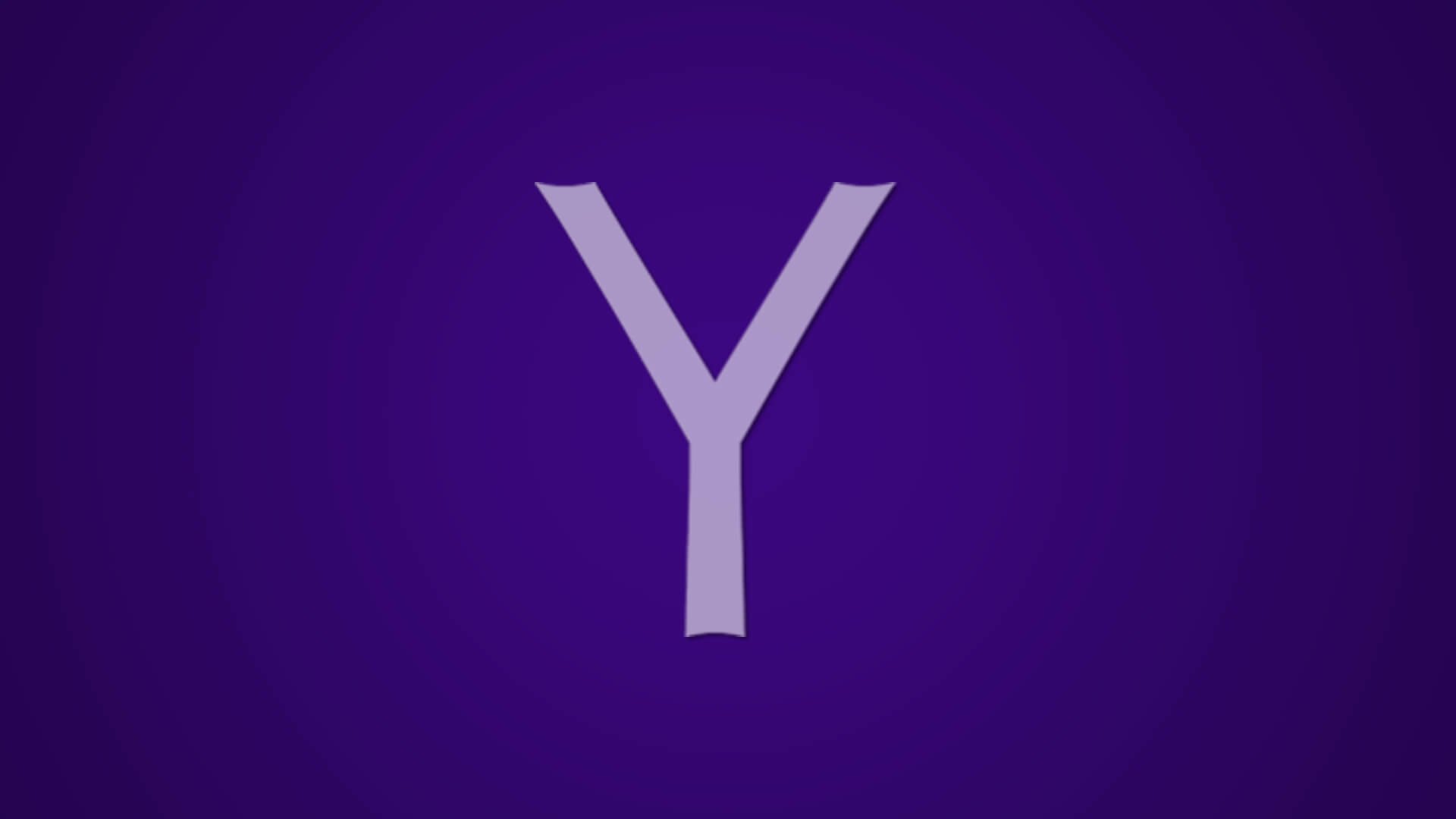 HD desktop wallpaper featuring the Yahoo logo with a purple backdrop.