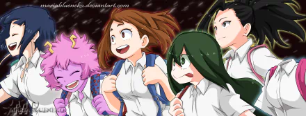 Momo Yaoyorozu Toru Hagakure Tsuyu Asui Ochaco Uraraka Kyōka Jirō Mina Ashido Anime My Hero Academia HD Desktop Wallpaper | Background Image