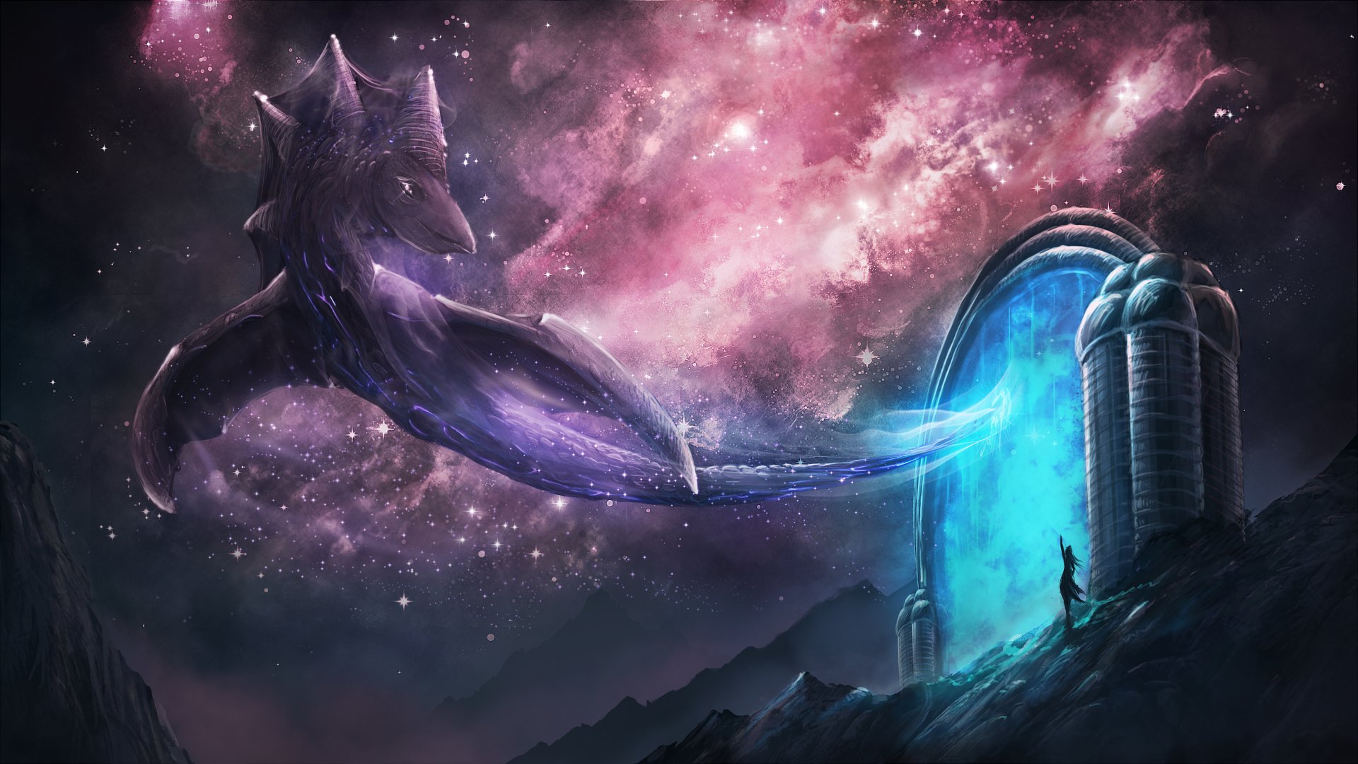 Download Star Magic Portal Fantasy Creature  HD Wallpaper by Max Suleimanov