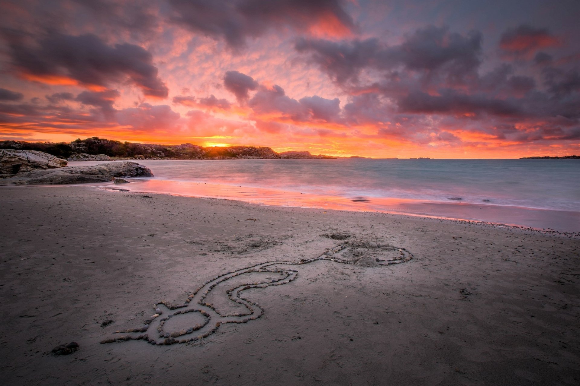 Download Sand Sea Ocean Beach Cloud Sky Nature Sunset HD Wallpaper
