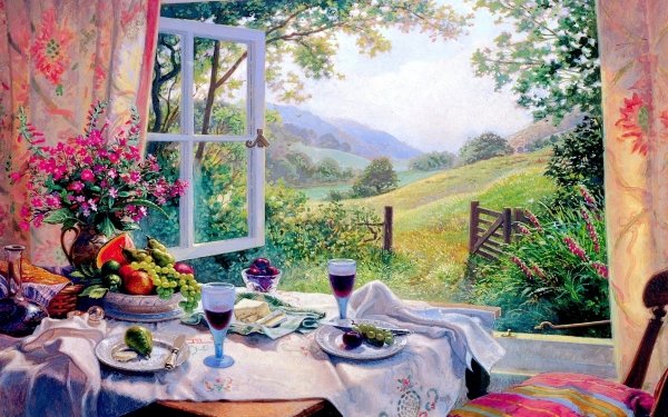Artistic Painting Window HD Wallpaper | Background Image