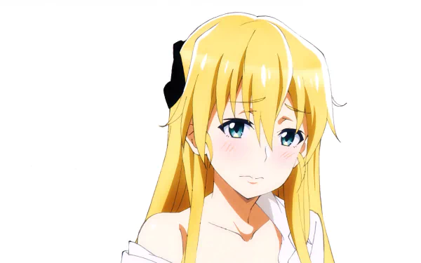 Anime-style 4K Ultra HD PC wallpaper featuring Karen Tendou, a blonde-haired gamer character with blue eyes and a black hair ribbon.