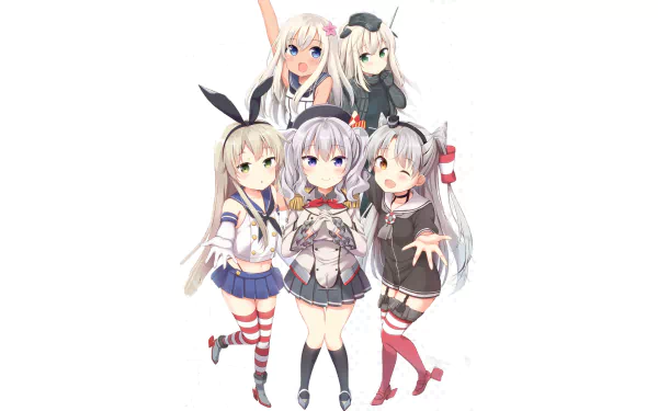 U-511 (Kancolle) Ro-500 (KanColle) Kashima (Kancolle) Shimakaze (Kancolle) Amatsukaze (Kancolle) Anime Kantai Collection HD Desktop Wallpaper | Background Image
