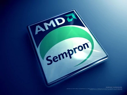 An HD desktop wallpaper featuring the AMD Sempron logo, showcasing a modern and vibrant design that highlights the technology behind AMD's processor line.