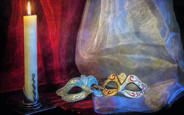 flame candle curtain mask photography still life HD Desktop Wallpaper | Background Image