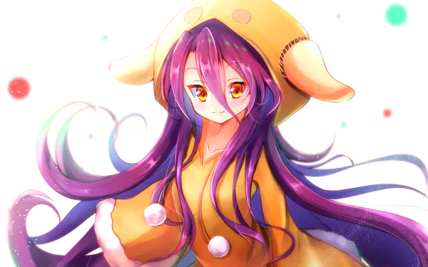 HD desktop wallpaper of Shuvi Dola from No Game No Life: Zero, featuring vibrant anime artwork with a pastel color scheme and soft background elements.