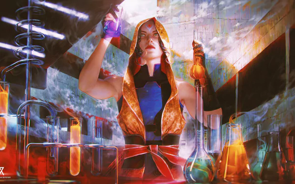 chemistry scientist green eyes fantasy woman HD Desktop Wallpaper | Background Image