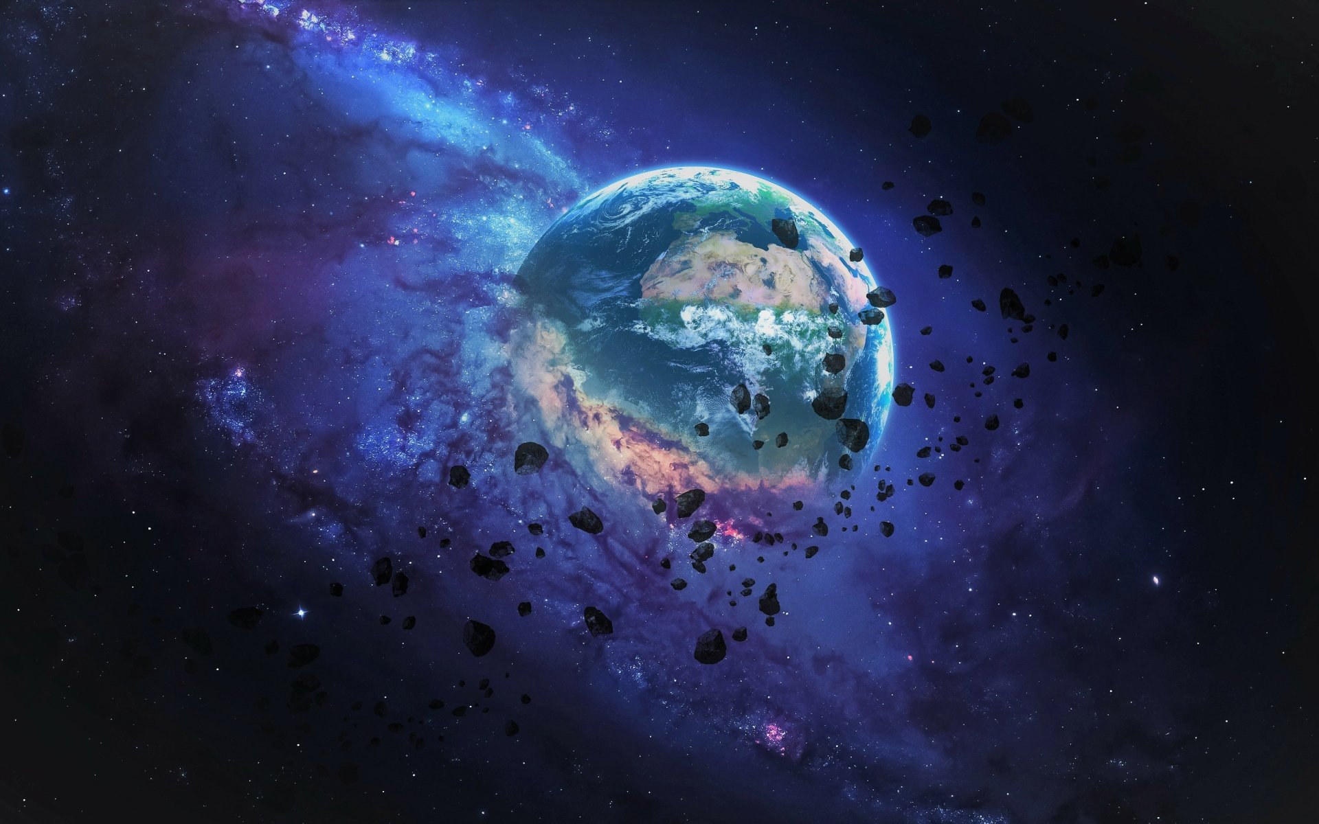 Download Earth Asteroid Space Sci Fi Planet 4k Ultra Hd Wallpaper 8832