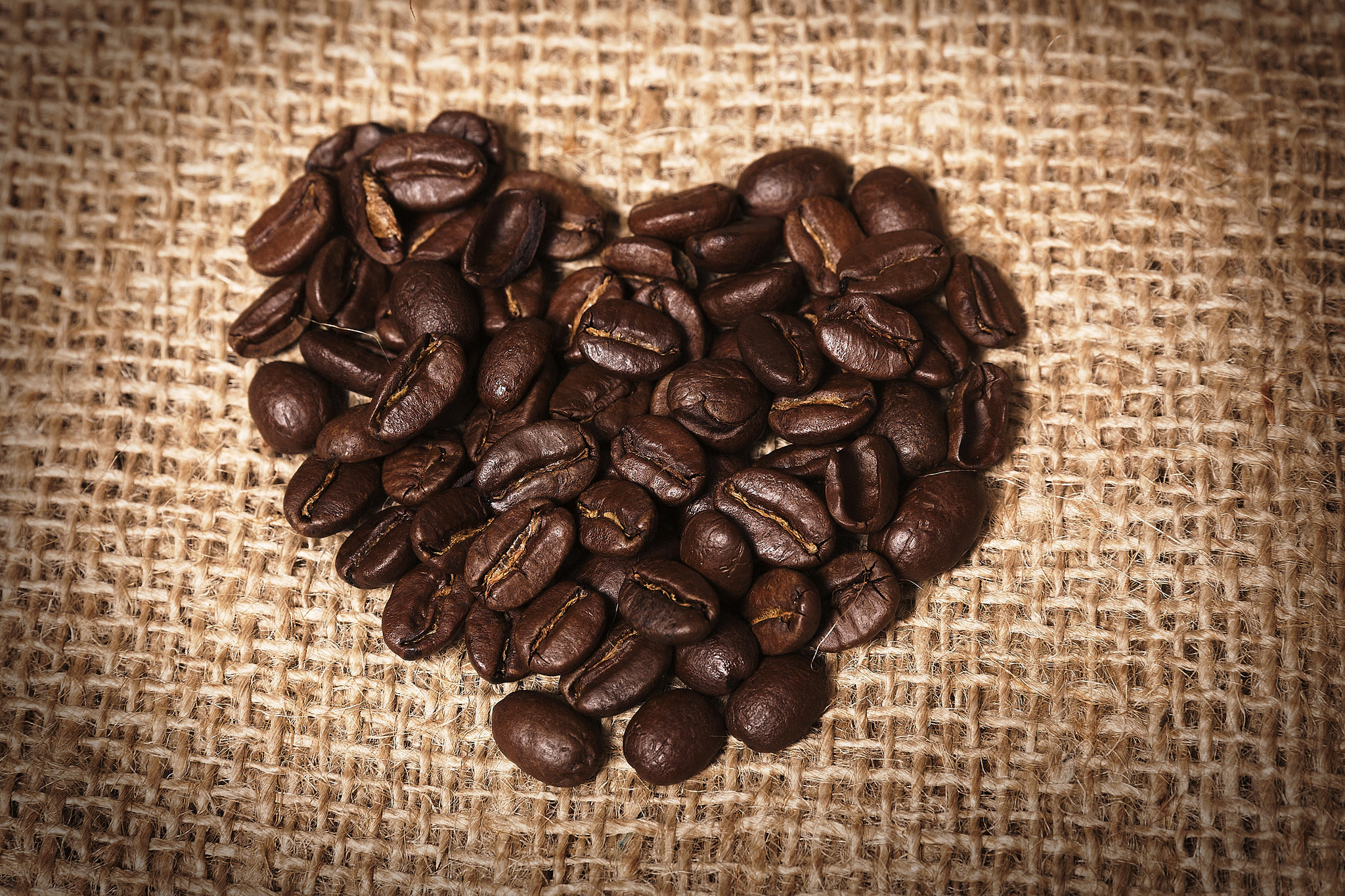 Download Heart-shaped Coffee Beans Food Coffee HD Wallpaper