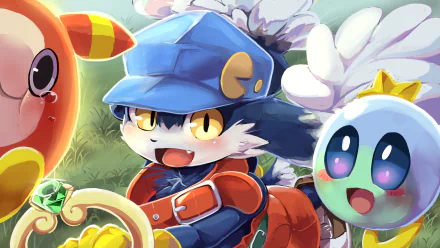 HD PC desktop wallpaper featuring Klonoa, the character from the Klonoa video game series, set in a vibrant, colorful environment.