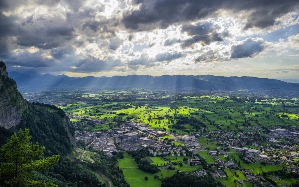 Photography Landscape Town Sunbeam Cloud Panorama HD Wallpaper | Background Image