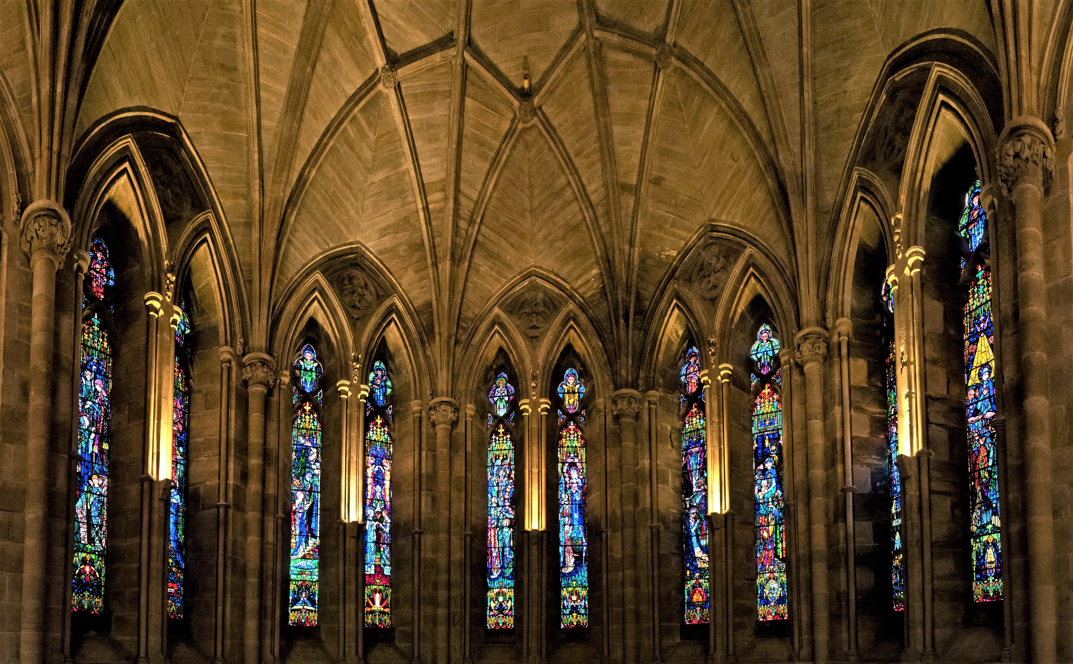 Stained Glass Windows in Cathedral