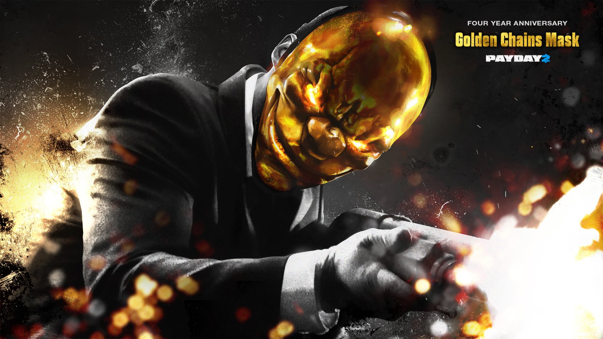 Payday 2  Chains with gold  mask HD Wallpaper Background  