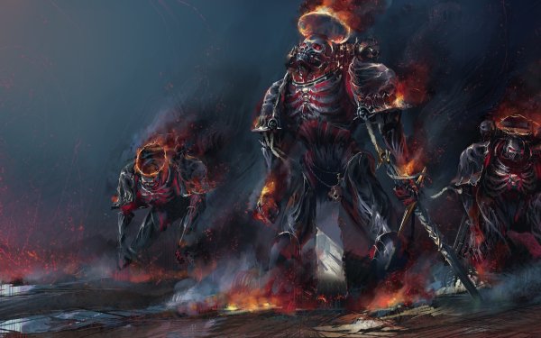 Dark Warrior Armor Sword Undead Warhammer HD Wallpaper | Background Image