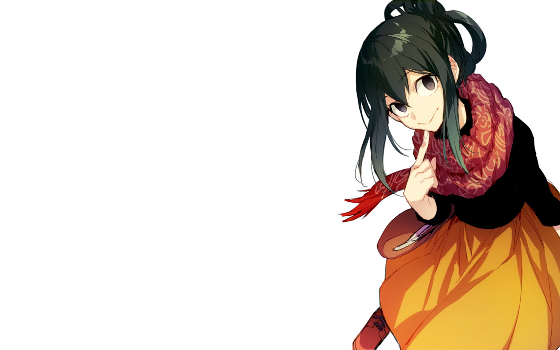 HD desktop wallpaper featuring Tsuyu Asui from the anime My Hero Academia, styled with a cozy autumn outfit against a clean white background.